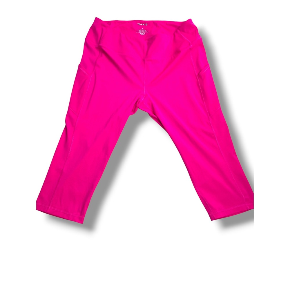 Torrid Pink High Waist Active Crop Leggings Side Pockets Plus Size 3 3X RN148862 - Picture 2 of 7